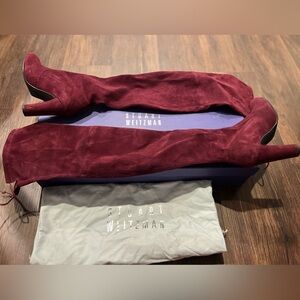 Stuart Weitzman Bordeaux Highland Suede Over-the-knee boots